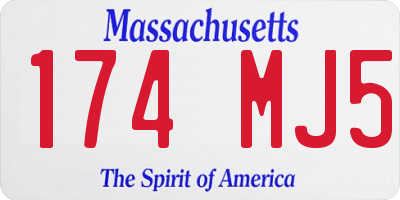 MA license plate 174MJ5