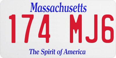 MA license plate 174MJ6