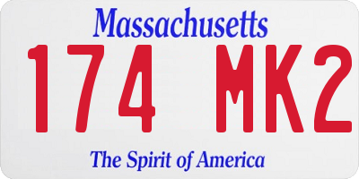 MA license plate 174MK2