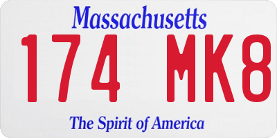 MA license plate 174MK8
