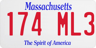 MA license plate 174ML3