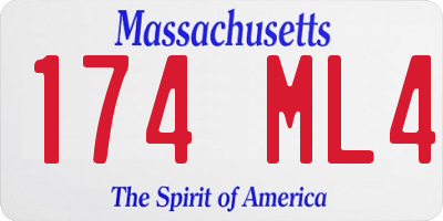 MA license plate 174ML4