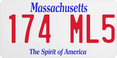 MA license plate 174ML5
