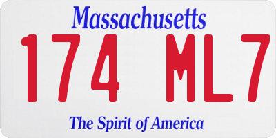 MA license plate 174ML7