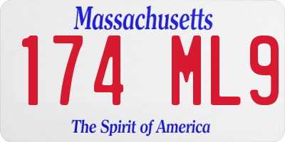 MA license plate 174ML9
