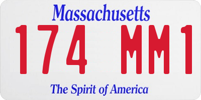 MA license plate 174MM1