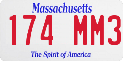 MA license plate 174MM3