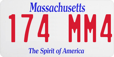 MA license plate 174MM4