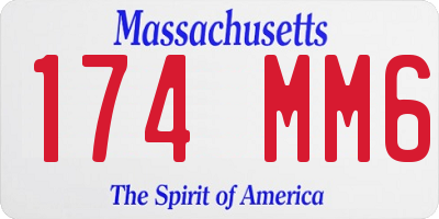MA license plate 174MM6