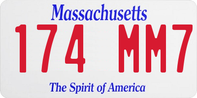 MA license plate 174MM7