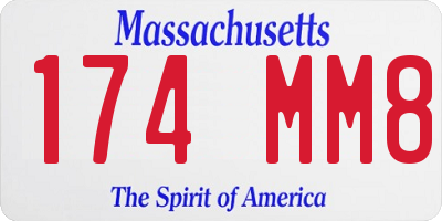 MA license plate 174MM8