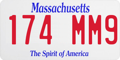 MA license plate 174MM9
