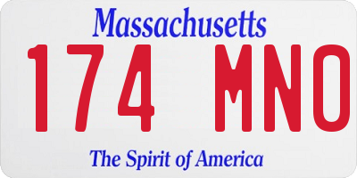 MA license plate 174MN0