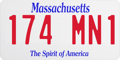 MA license plate 174MN1
