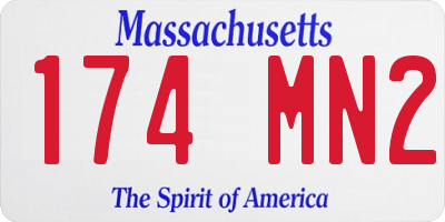 MA license plate 174MN2
