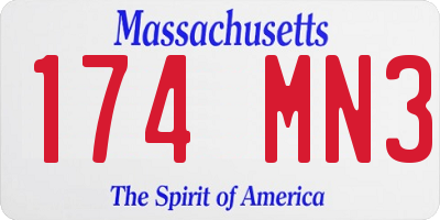 MA license plate 174MN3