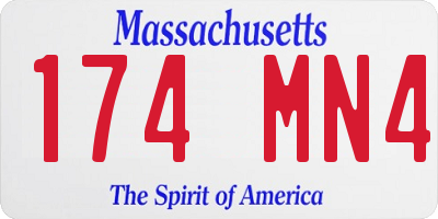 MA license plate 174MN4
