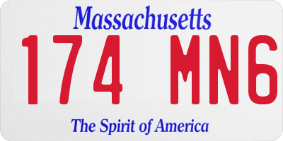 MA license plate 174MN6