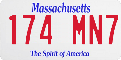 MA license plate 174MN7