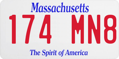 MA license plate 174MN8