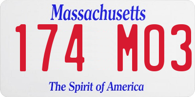 MA license plate 174MO3
