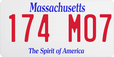 MA license plate 174MO7