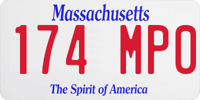 MA license plate 174MP0