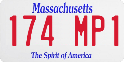 MA license plate 174MP1