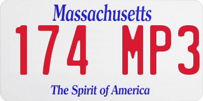 MA license plate 174MP3