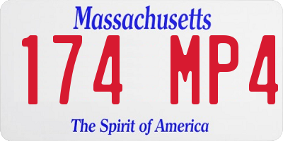 MA license plate 174MP4