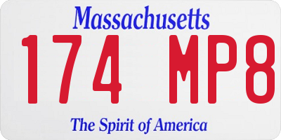 MA license plate 174MP8