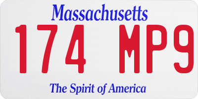 MA license plate 174MP9
