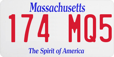 MA license plate 174MQ5