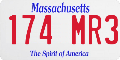 MA license plate 174MR3