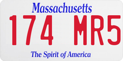 MA license plate 174MR5