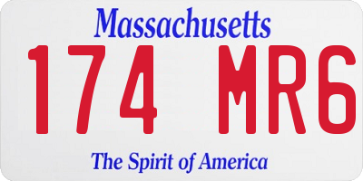 MA license plate 174MR6