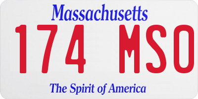 MA license plate 174MS0