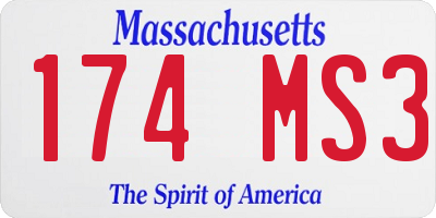 MA license plate 174MS3