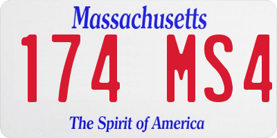 MA license plate 174MS4