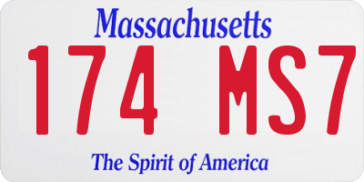 MA license plate 174MS7