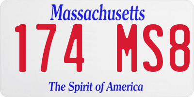 MA license plate 174MS8