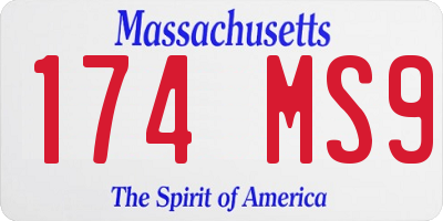 MA license plate 174MS9