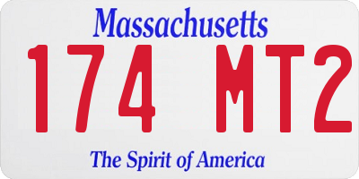 MA license plate 174MT2