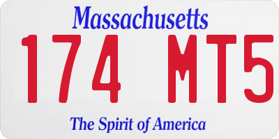 MA license plate 174MT5