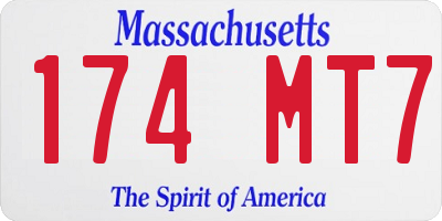 MA license plate 174MT7