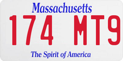 MA license plate 174MT9