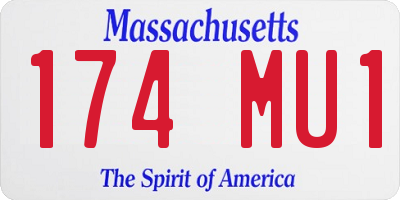 MA license plate 174MU1