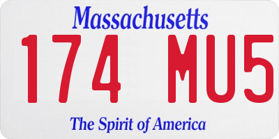 MA license plate 174MU5