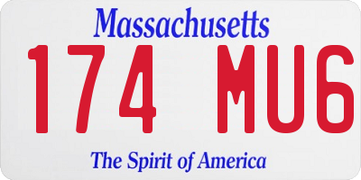 MA license plate 174MU6