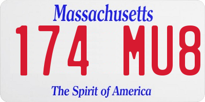MA license plate 174MU8